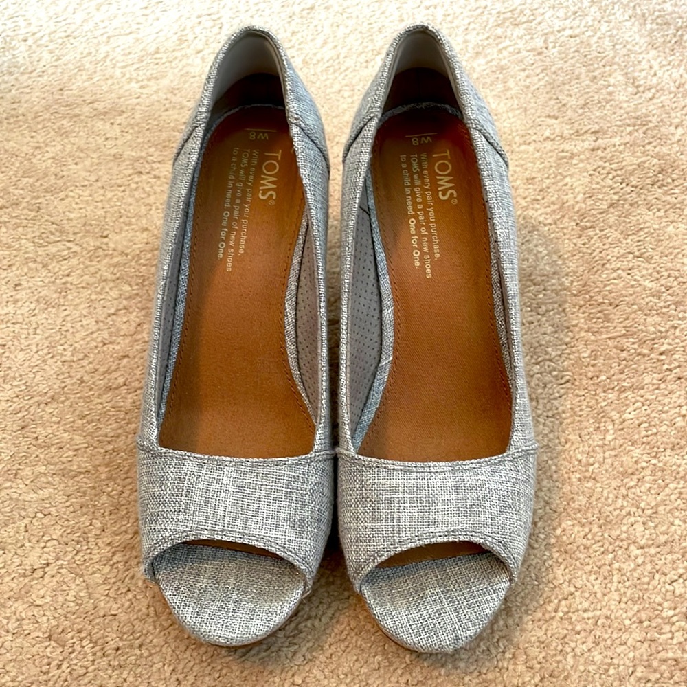 Toms wedge, size 8, gently worn